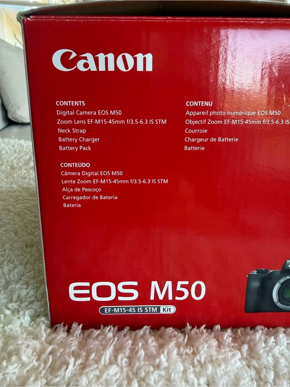 Canon EOS M50 Digital Camera Kit with 15-45mm Lens & Hard Shell Case - Like New